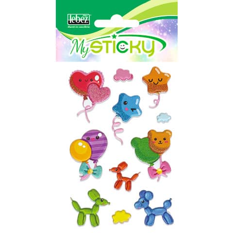Espositore da banco 48 Stickers gommati Lebez Fantasy 6 soggetti assortiti A913
